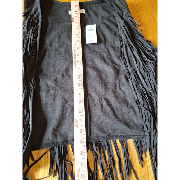 NWT Abercrombie Faux Suede Leather Fringe Vest Hippie Boho Festival Western Larg - Picture 5 of 9